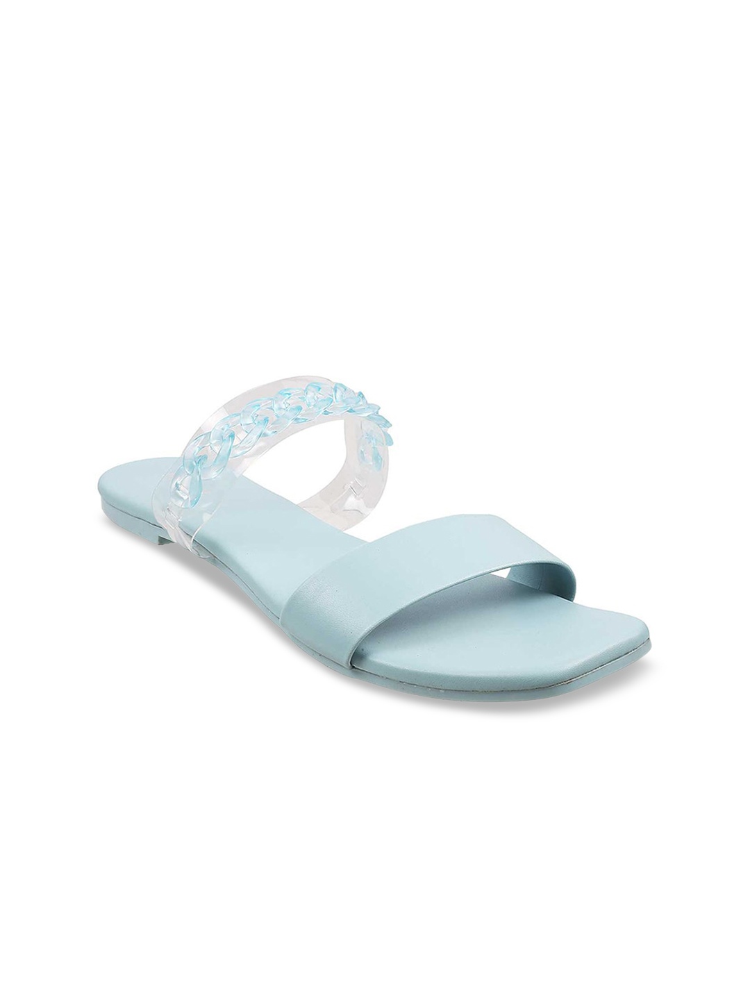 

Mochi Women Blue Open Toe Flats