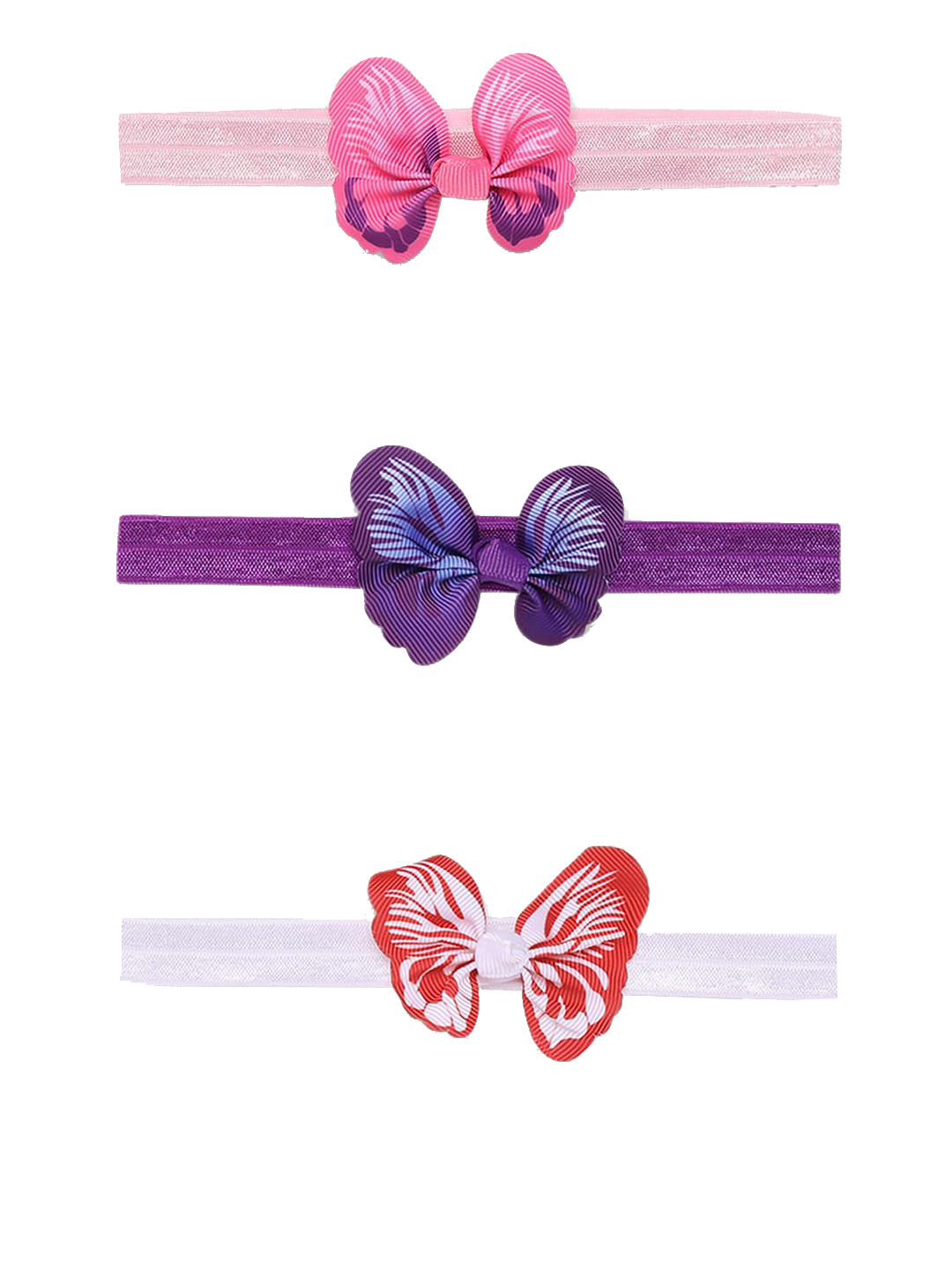

Babymoon Girls Purple & Pink Set of 3 Butterfly Hairbands