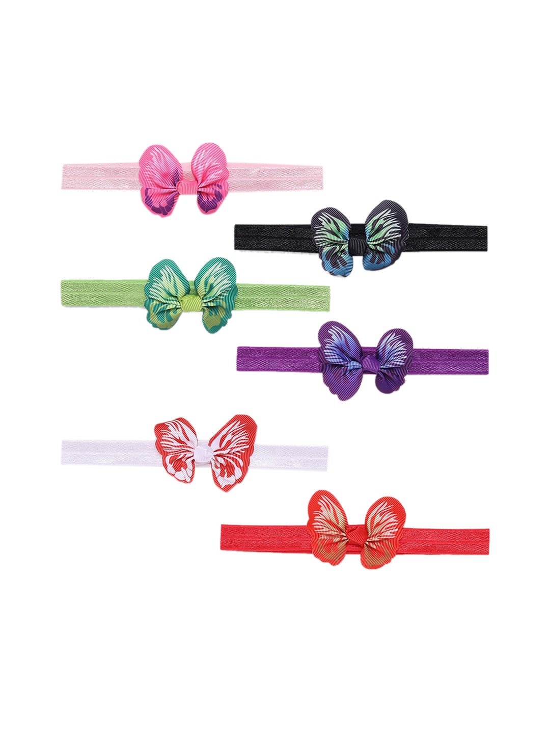 

Babymoon Girls Set of 6 Butterfly Hairbands, Green