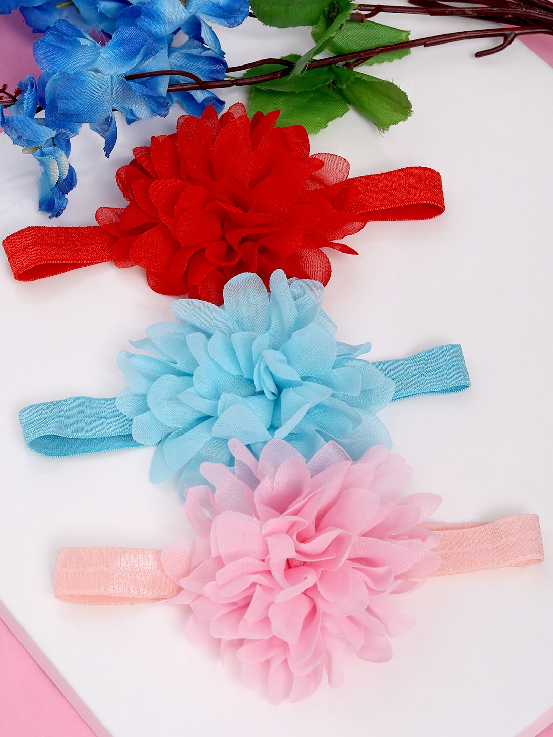 

Babymoon Plain Flower Headbands, Pink