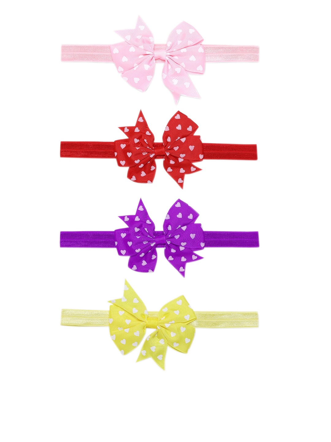 

Babymoon Set Of 4 Multicoloured Bow Headbands, Pink