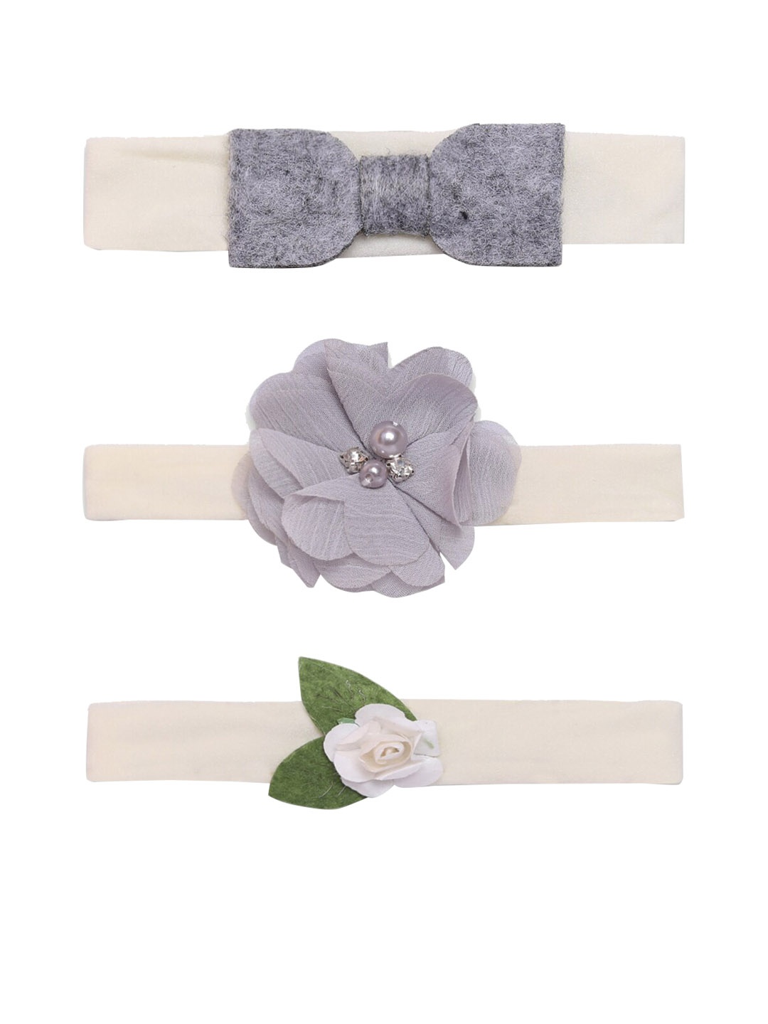 

Babymoon Girls Set Of 3 Grey Hairbands