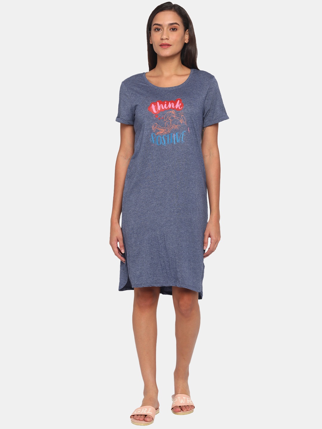 

Zivame Blue Printed Nightdress