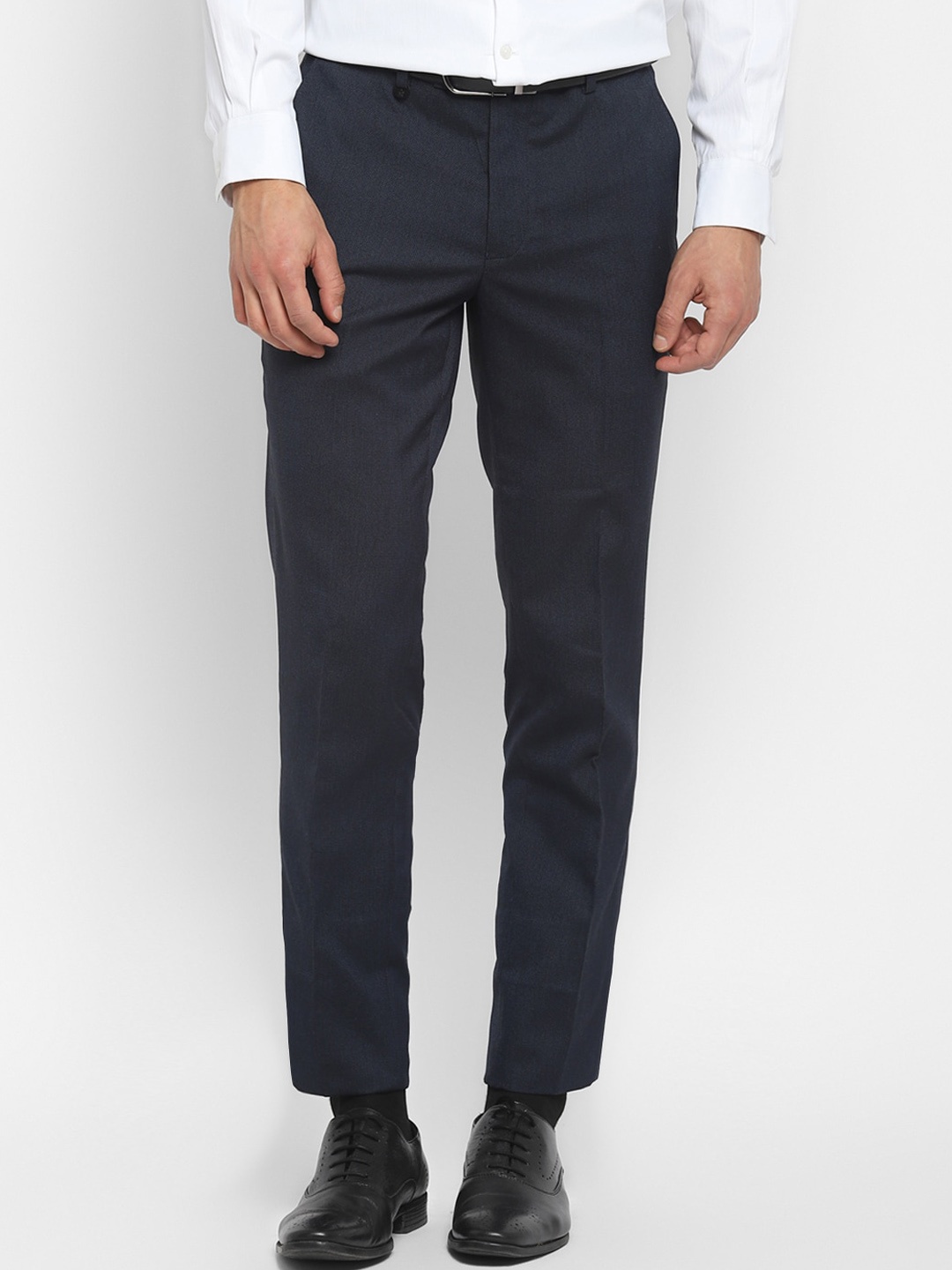 

Turtle Men Navy Blue Slim Fit Cotton Trousers