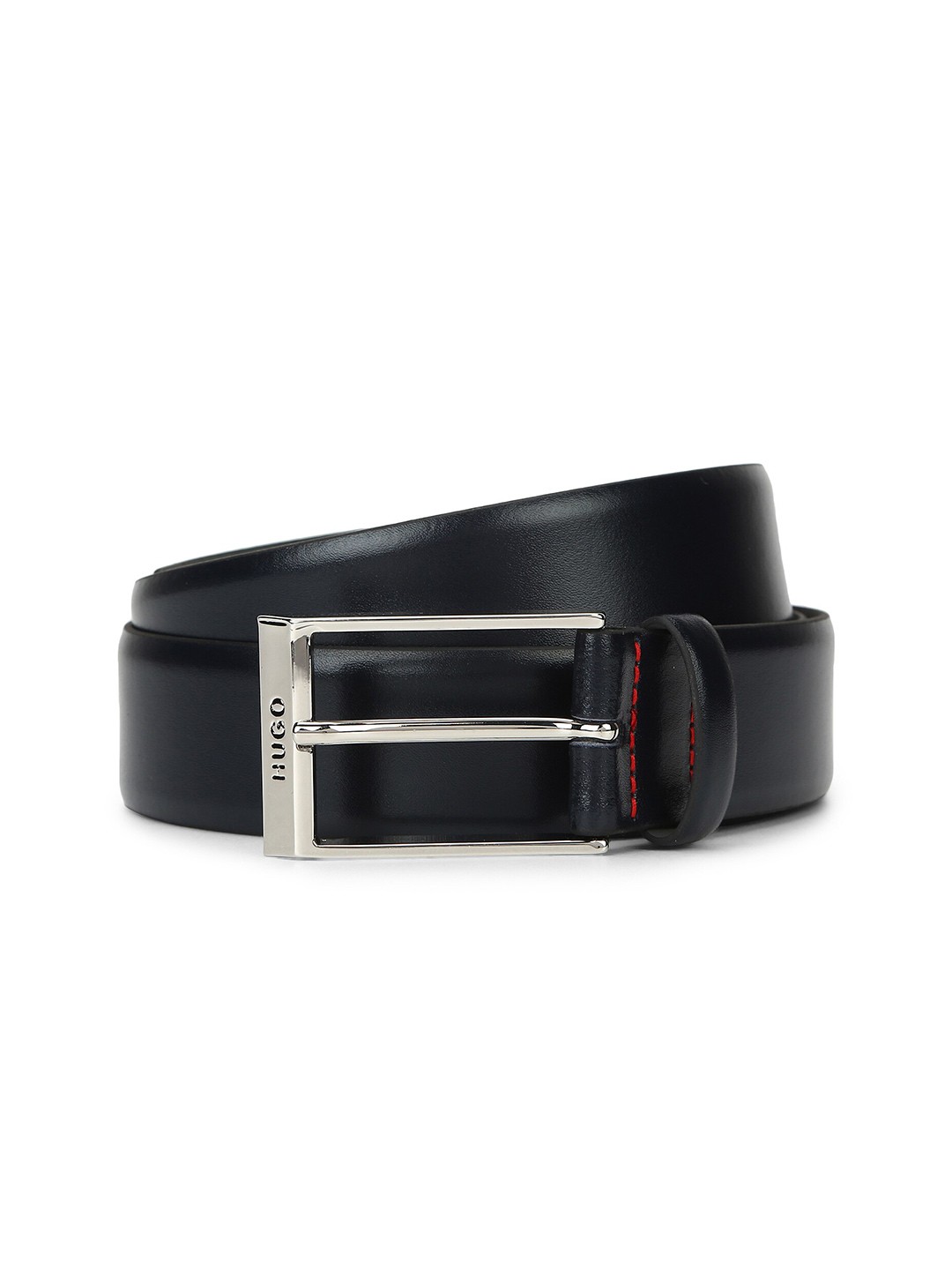 

HUGO Men Navy Blue Solid Reversible Leather Belt