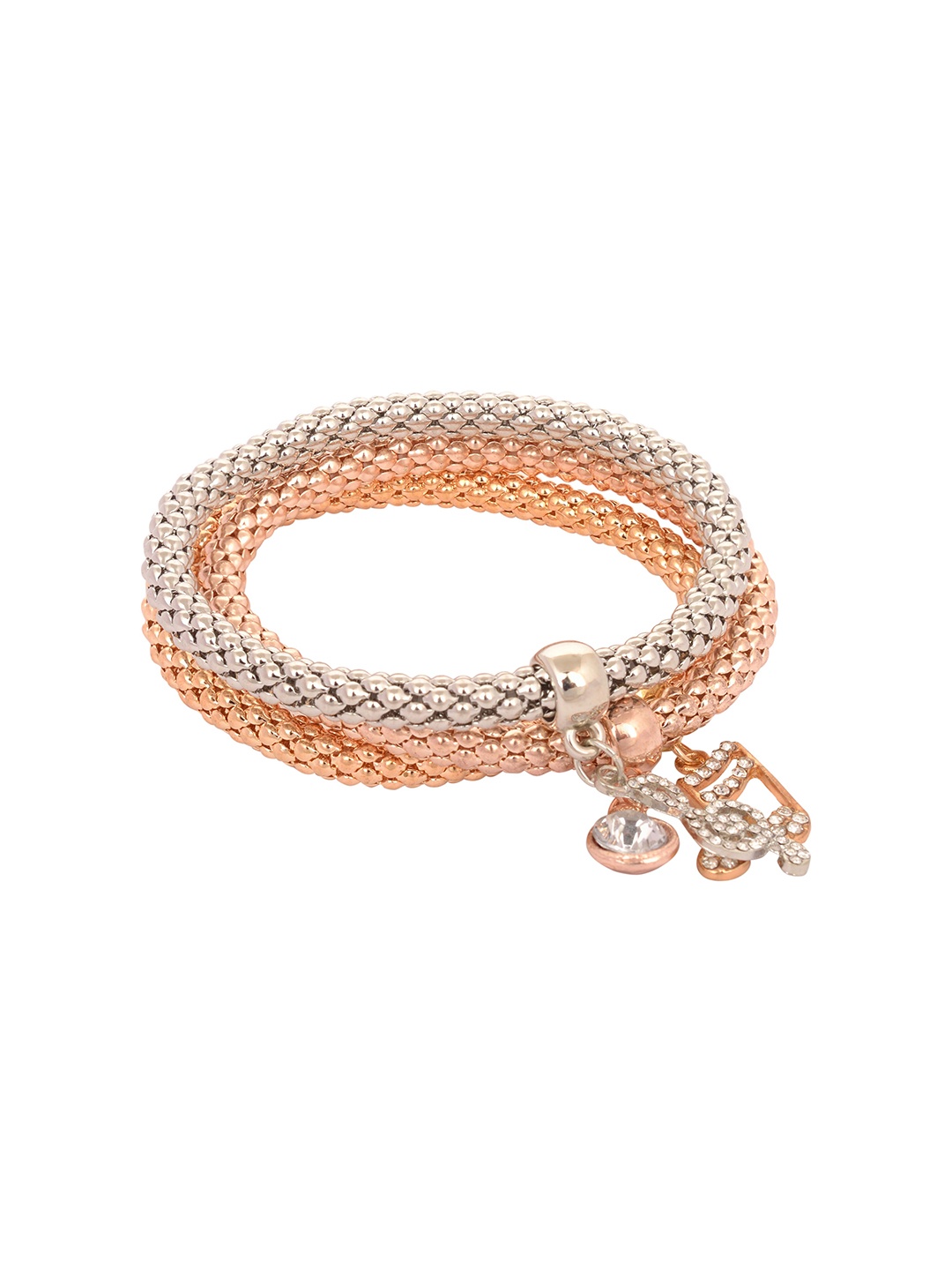 

Arendelle Women Set of 3 Gold-Toned & Silver-Toned Bangle-Style Bracelet