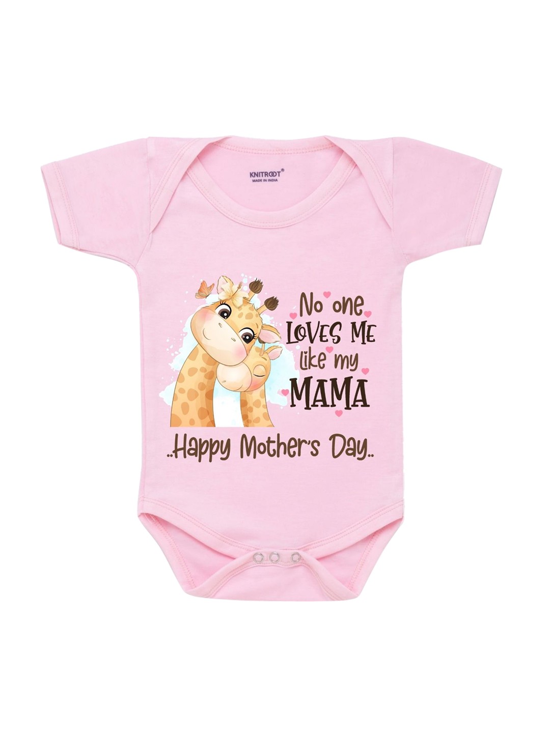 

KNITROOT Kids Pink Happy Mother's Day Printed Cotton Bodysuit