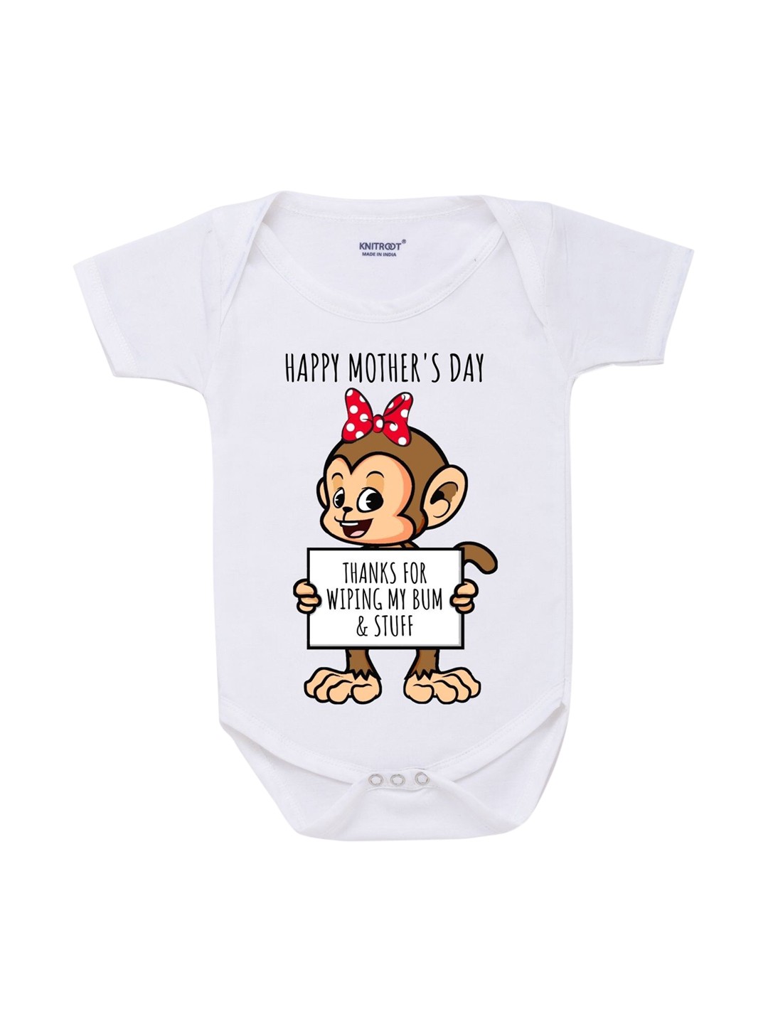 

KNITROOT Kids White Printed Bodysuit