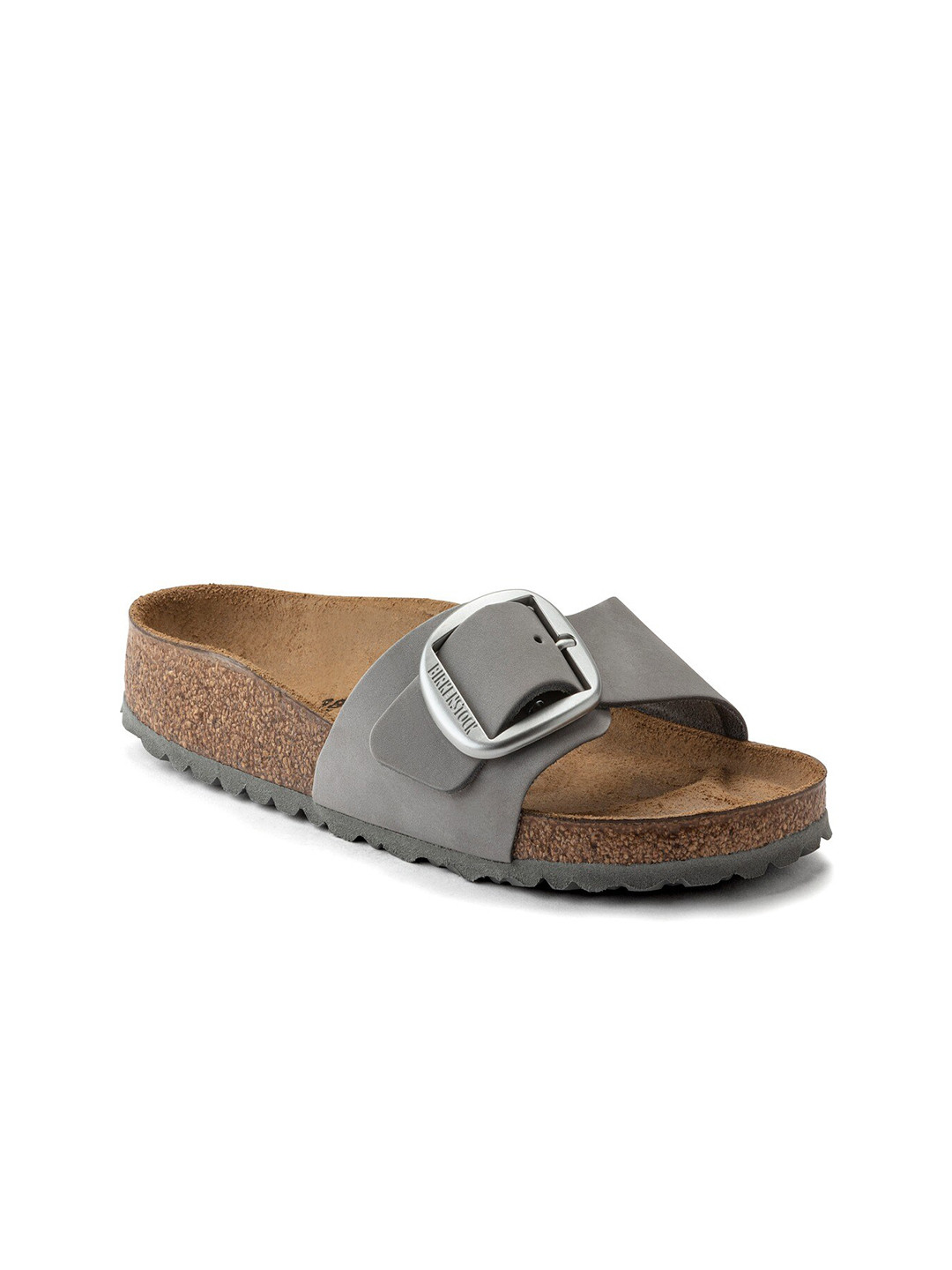 

Birkenstock Women Grey Madrid Big Buckle Regular Sliders