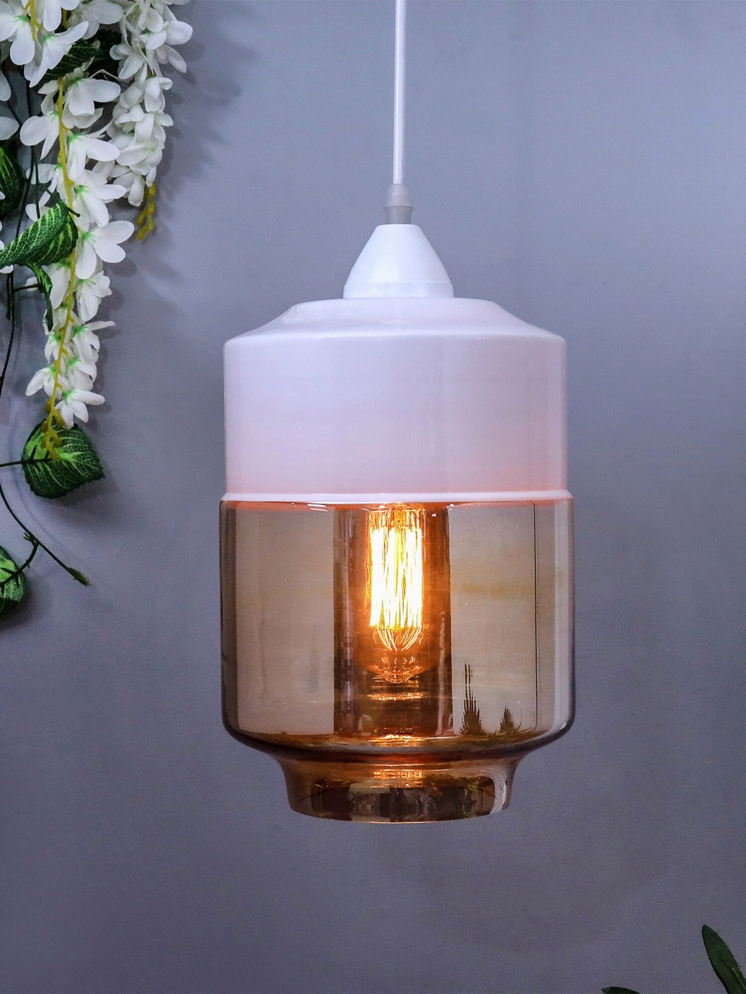 

Homesake White-coloured Glass Pendant Loft Bar Ceiling Hanging Lamp