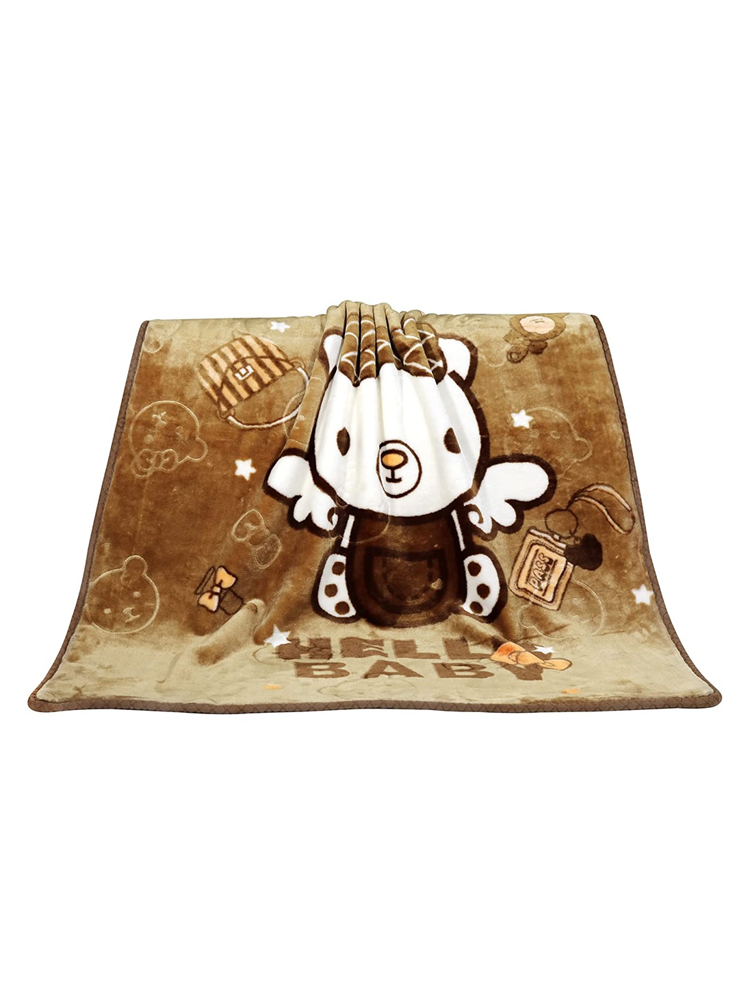 

Butterthief Brown & White Cartoon Characters Mink Mild Winter 300 GSM Single Bed Blanket