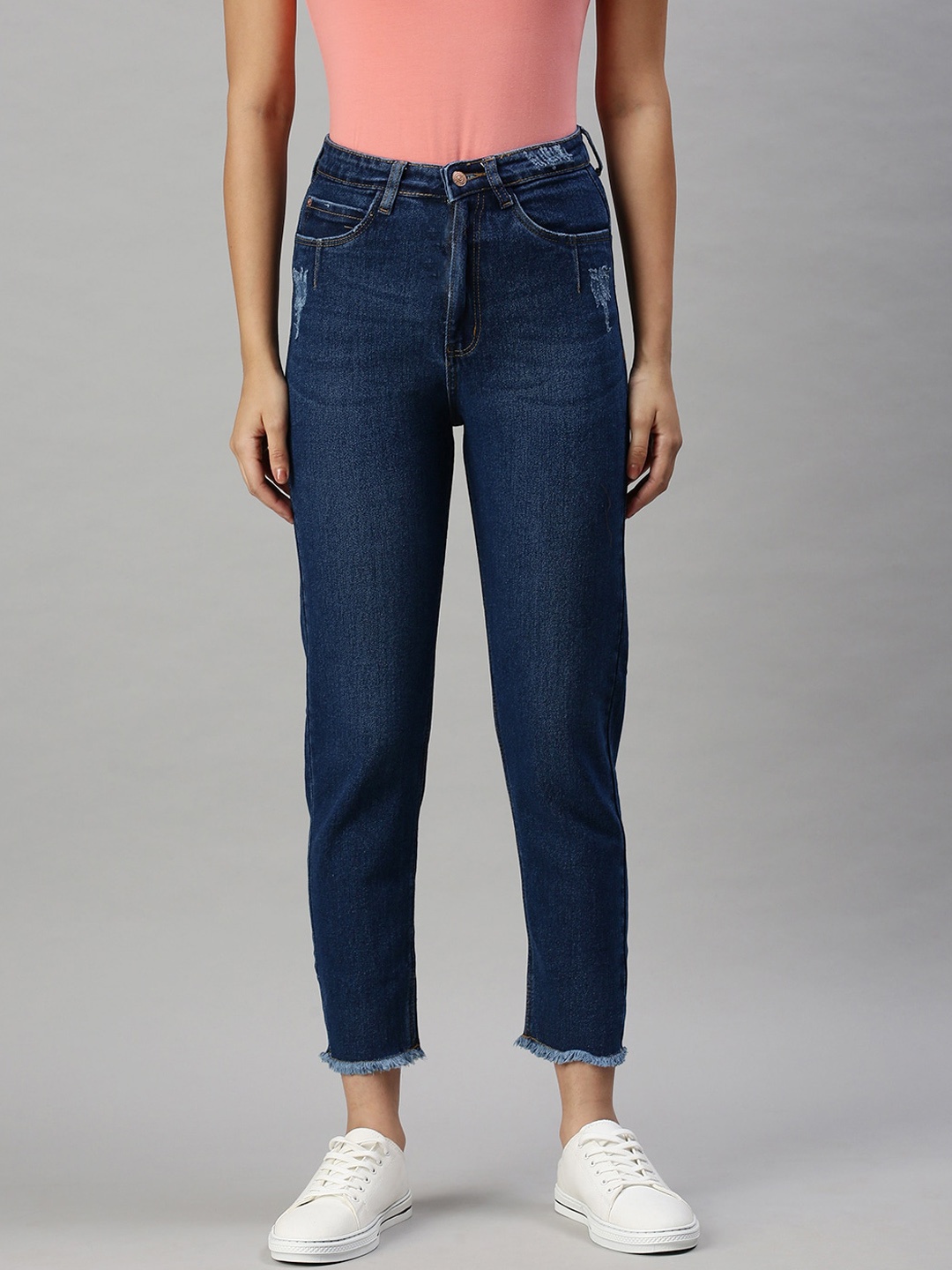 

SHOWOFF Women Navy Blue High-Rise Light Fade Clean Look Stretchable Jeans