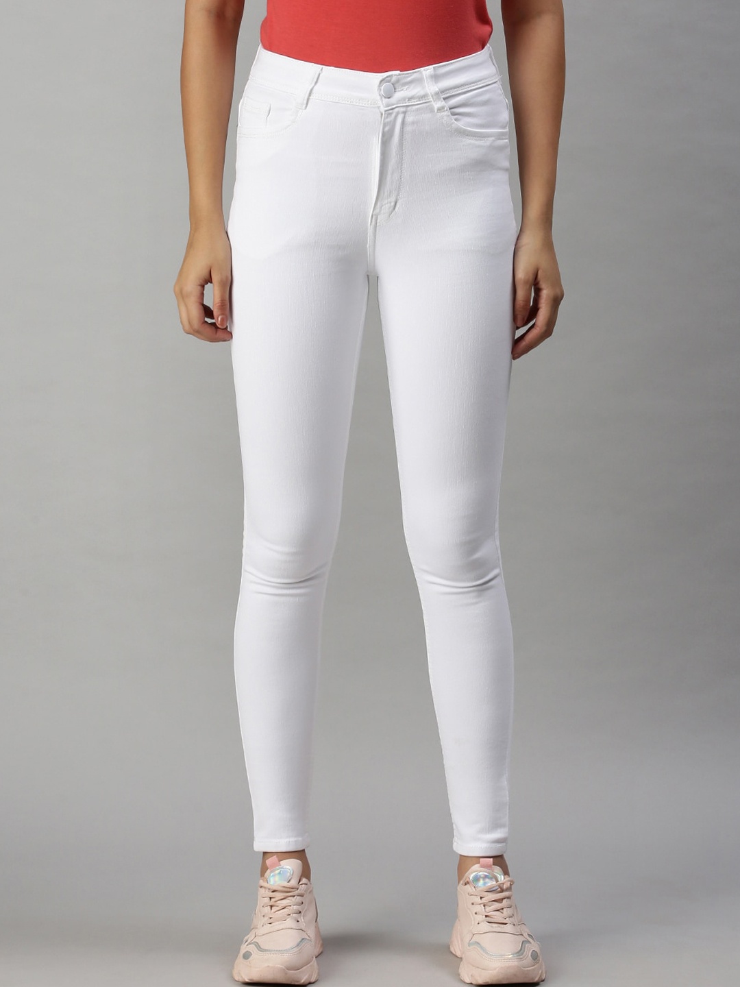 

SHOWOFF Women White Slim Fit High-Rise Clean Look Stretchable Jeans