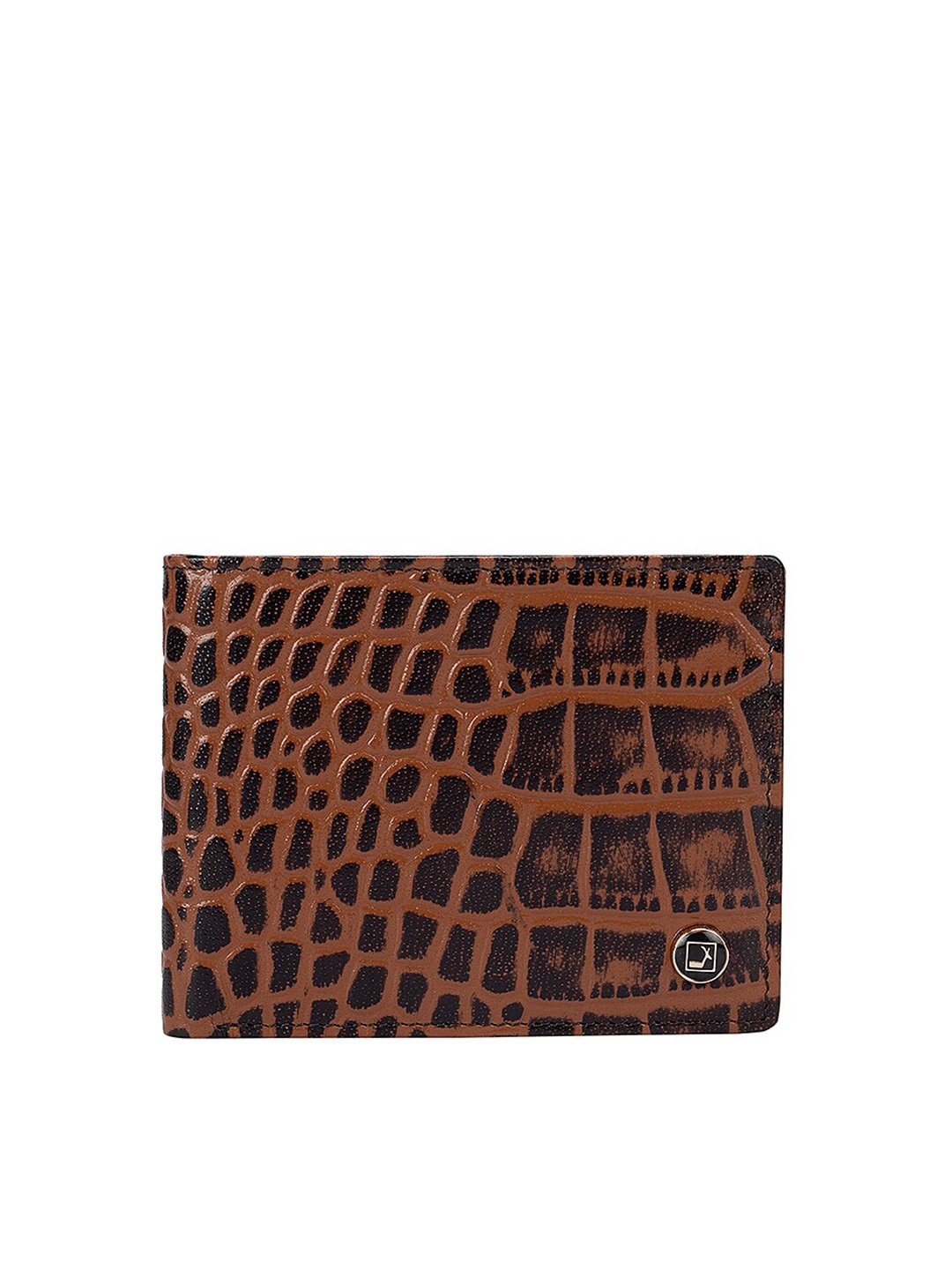 

Da Milano Men Brown Animal Textured Leather Two Fold Wallet