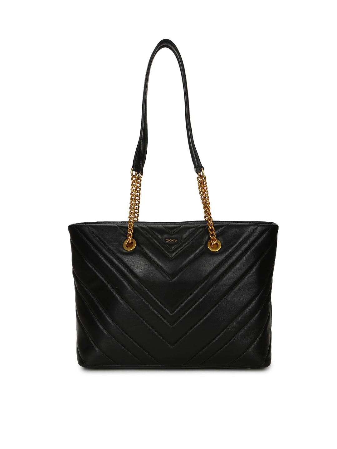 

DKNY Black Leather Structured Shoulder Bag