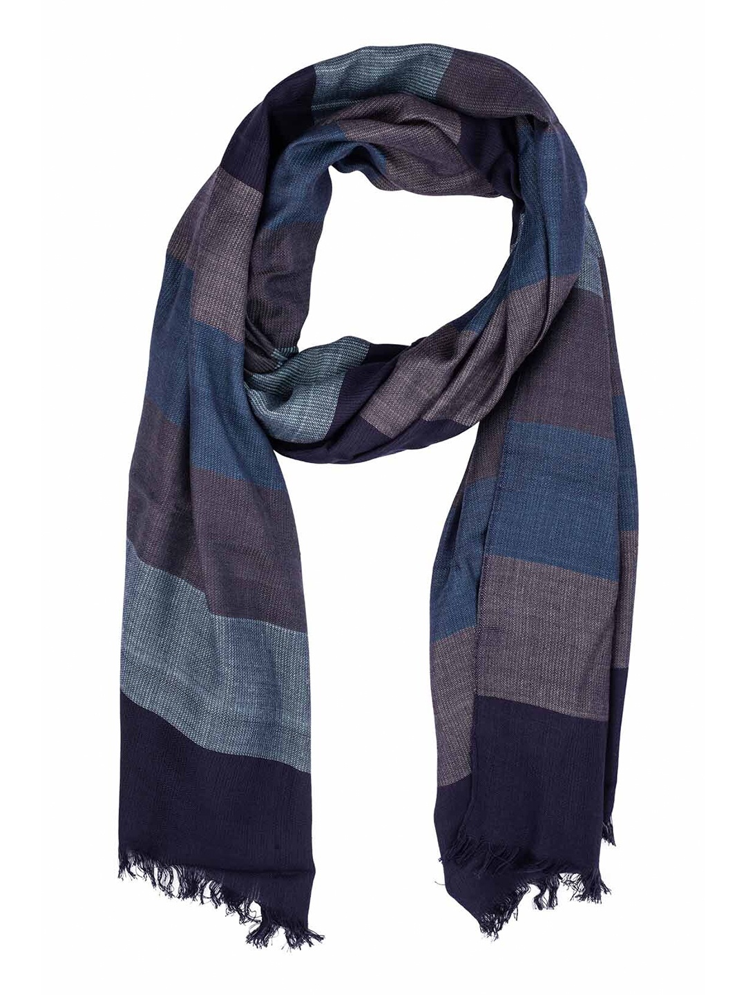 

The Tie Hub Men Blue & Grey Striped Scarf