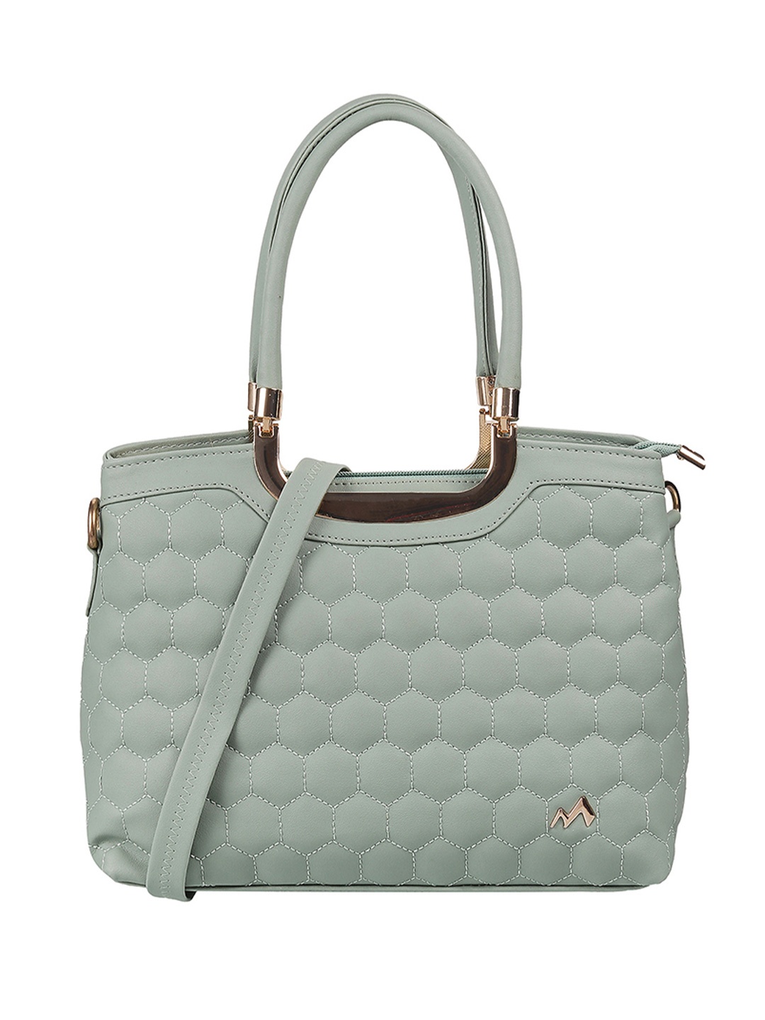 

Metro Mint Green Quilted Textured Structured Handheld Bag