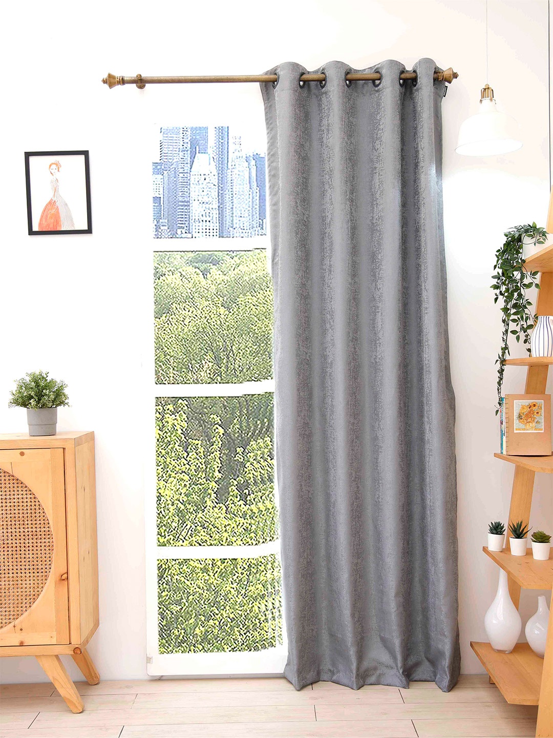 

Ariana Grey Black Out Door Curtain