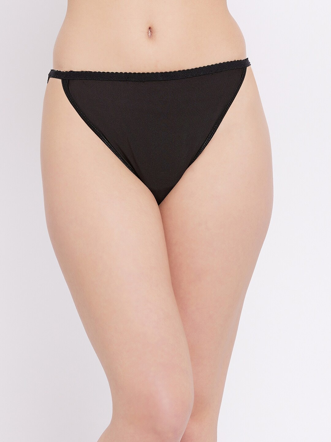 

SECRETS BY ZEROKAATA Women Black Solid Mid Rise Bikni Briefs