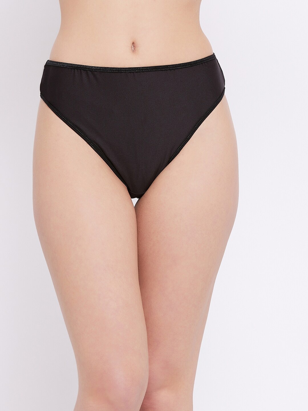 

SECRETS BY ZEROKAATA Women Black Solid Mid Rise Bikini Briefs
