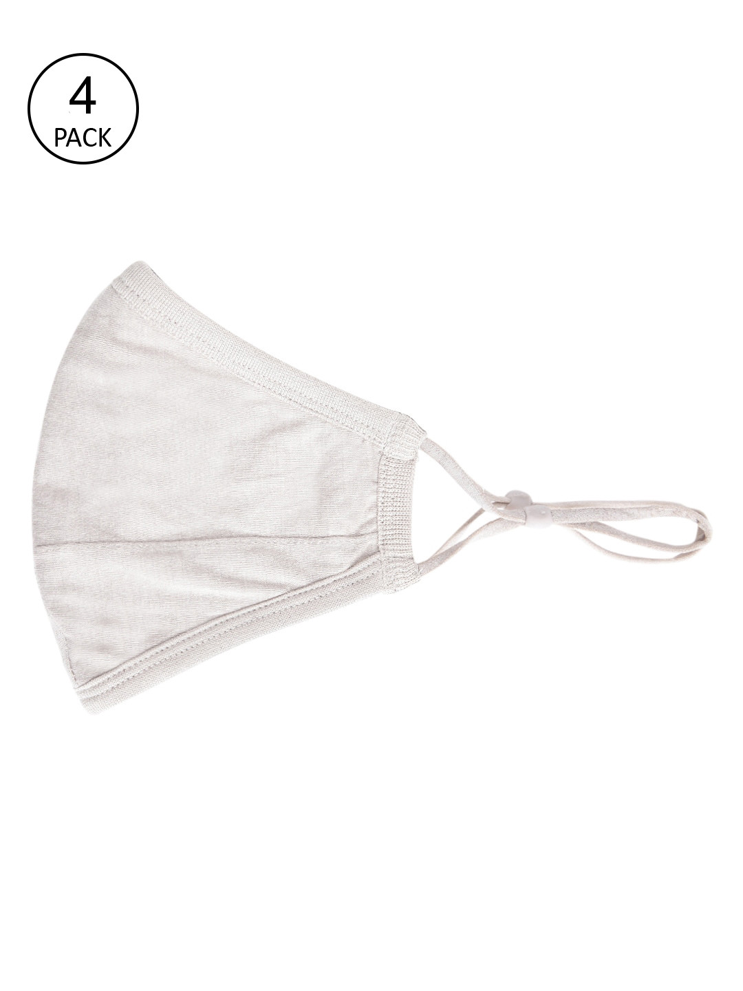 

FREECULTR Pack of 4 Solid Anti Microbial Comfort Fit Outdoor Masks, Grey