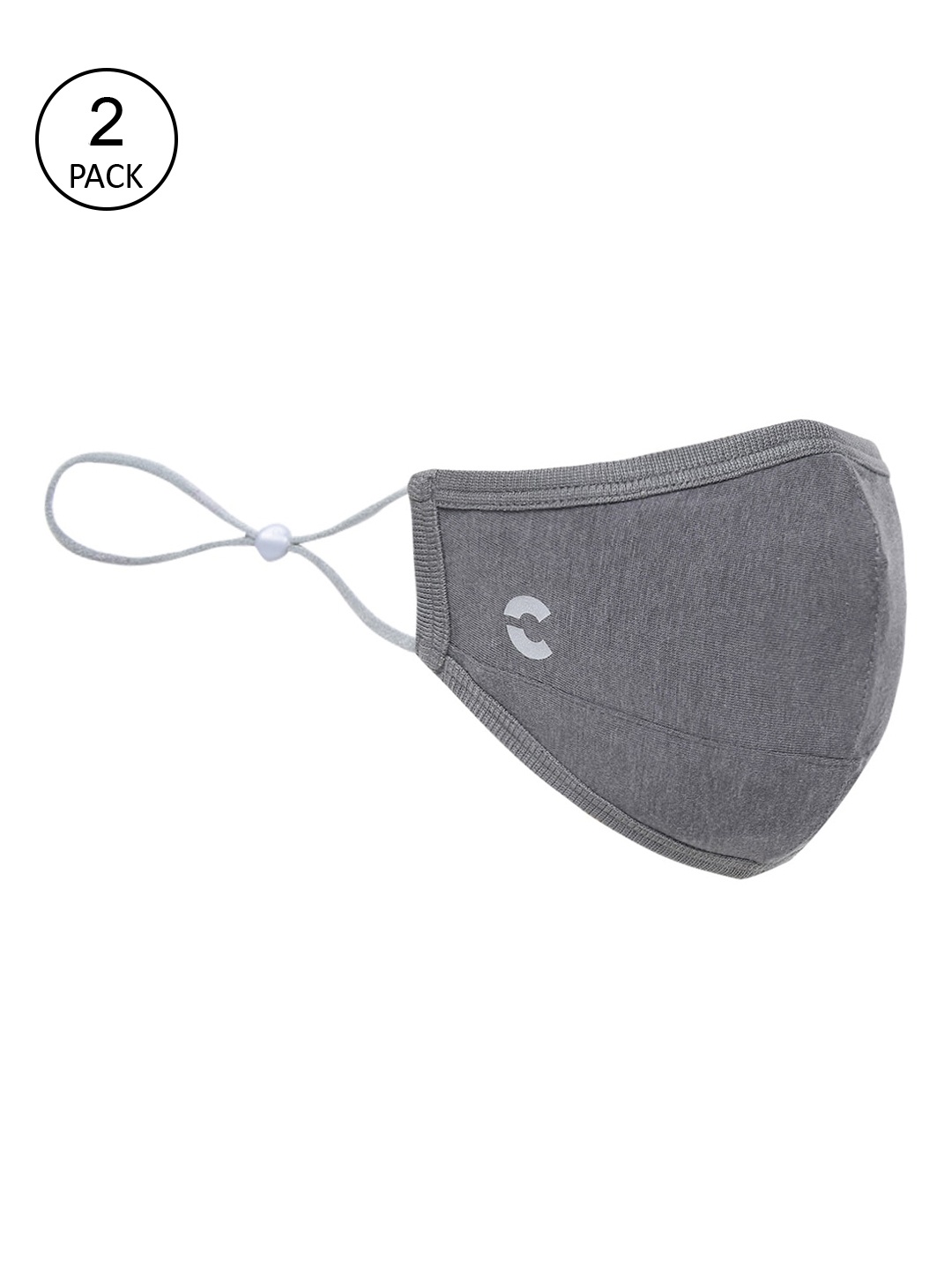 

FREECULTR Pack of 2 Anti-Microbial Bamboo Cotton 5-Ply Comfort Fit Reusable Cloth Masks, Charcoal