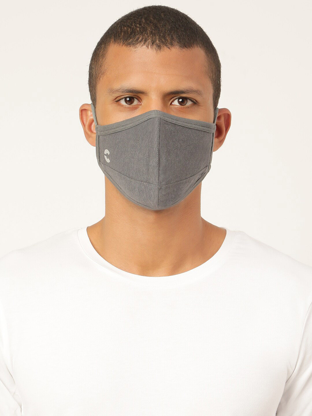

FREECULTR Pack of 3 Anti-Microbial Bamboo Cotton 5-Ply Comfort Fit Reusable Cloth Masks, Charcoal