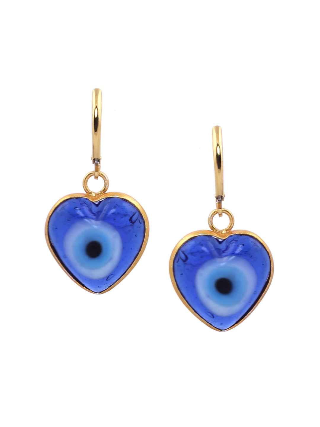 

EL REGALO Blue Heart Shaped Drop Earrings
