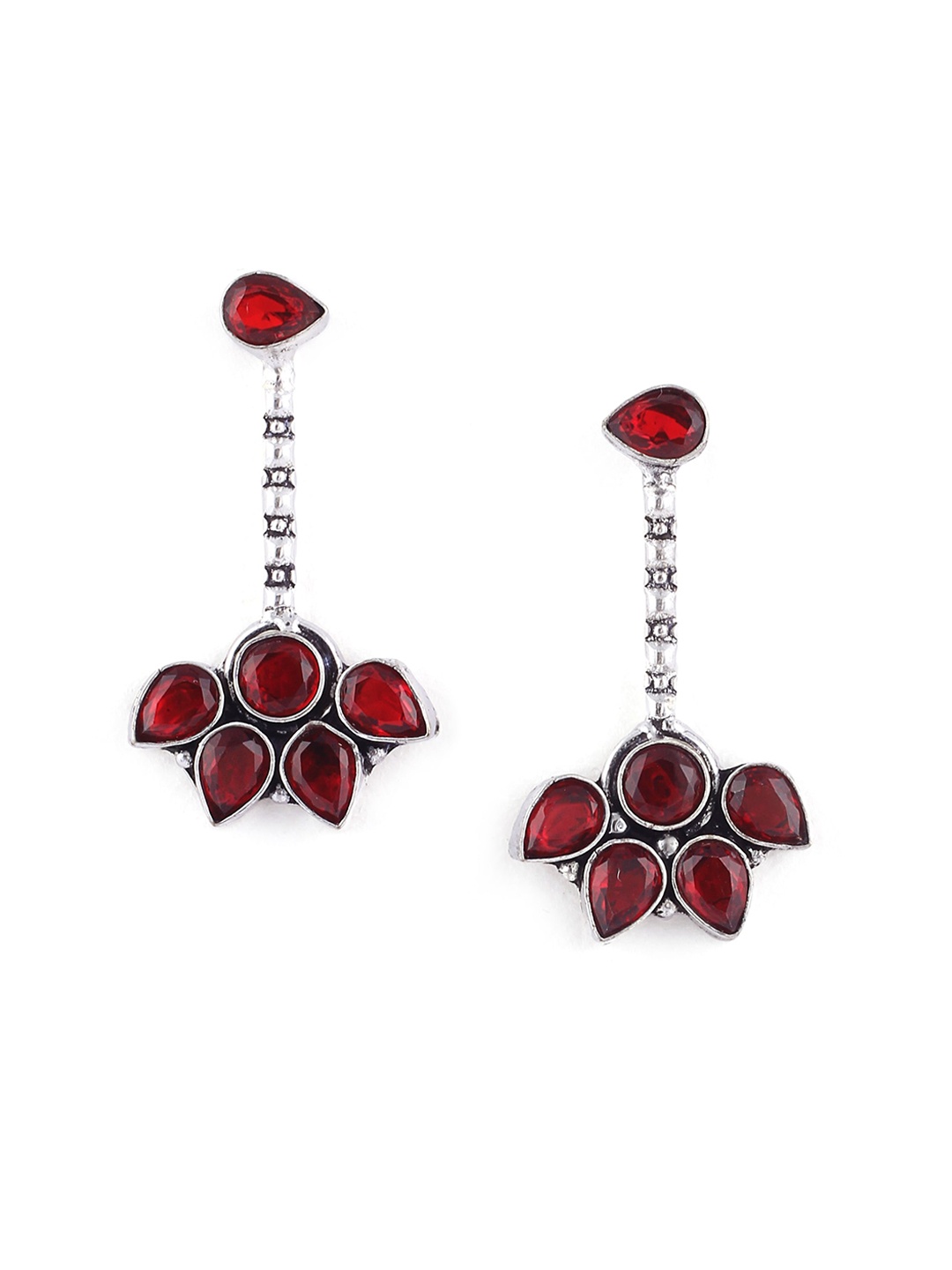 

EL REGALO Red Contemporary Drop Earrings