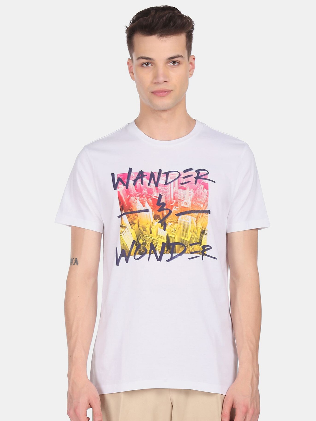 

Aeropostale Men White Printed T-shirt