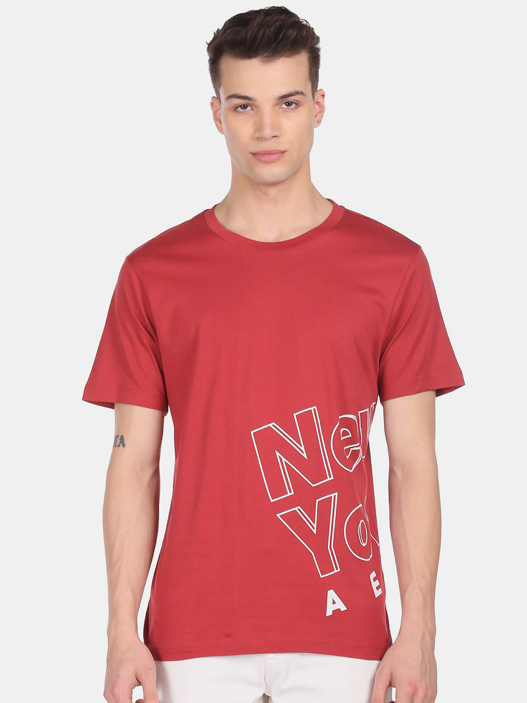 

Aeropostale Men Red Typography Printed T-shirt