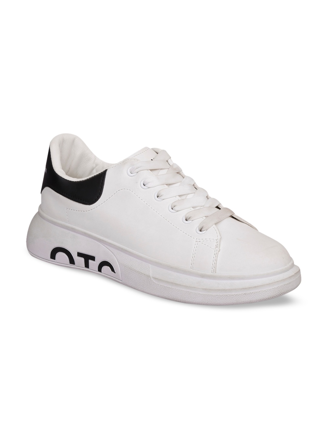 

MOZAFIA Men White Colourblocked PU Lace-Up Sneakers
