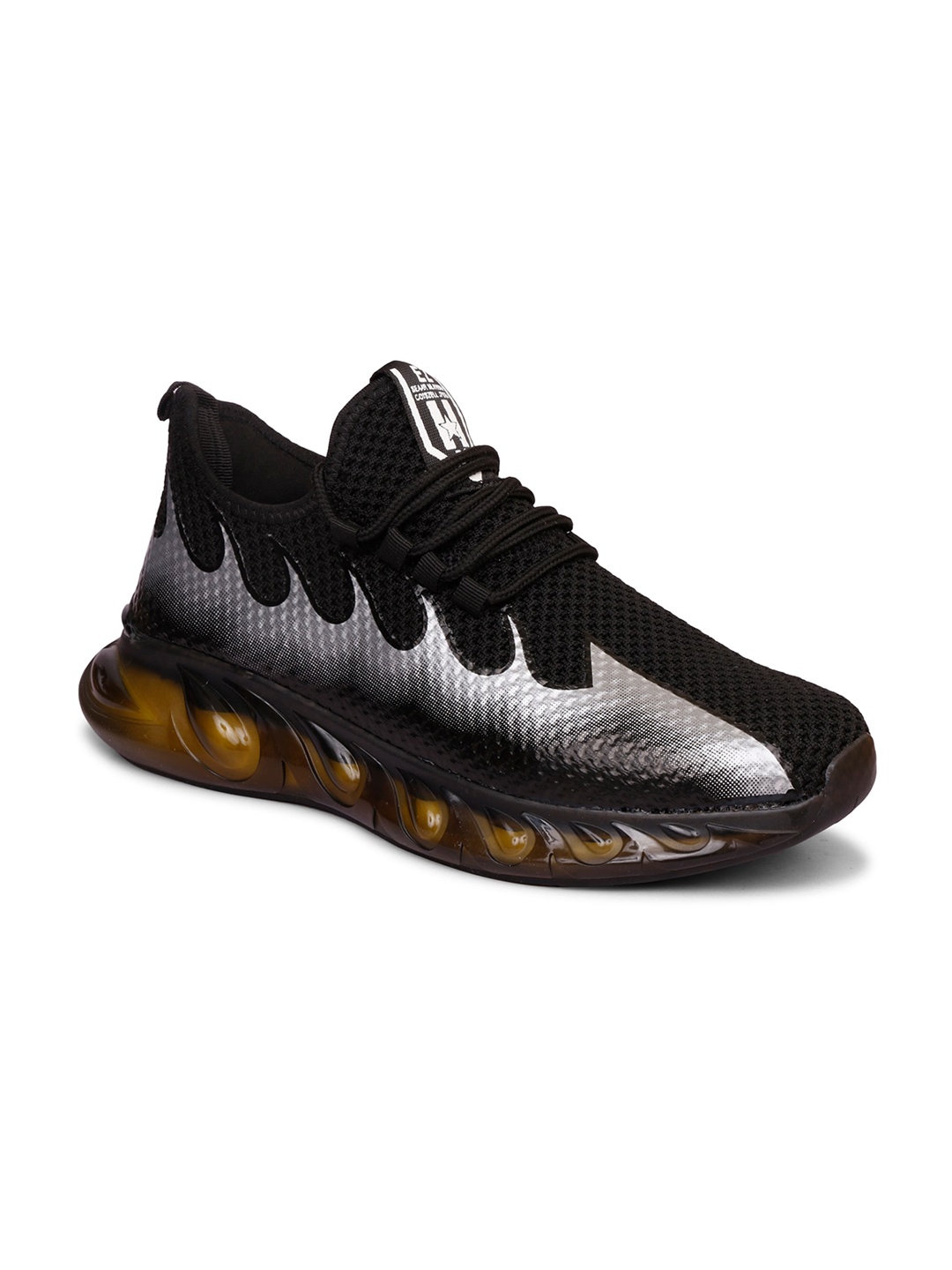 

MOZAFIA Men Black Woven Design Lightweight Sneakers