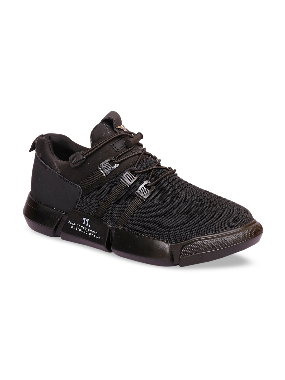 

MOZAFIA Men Black Woven Design Sneakers
