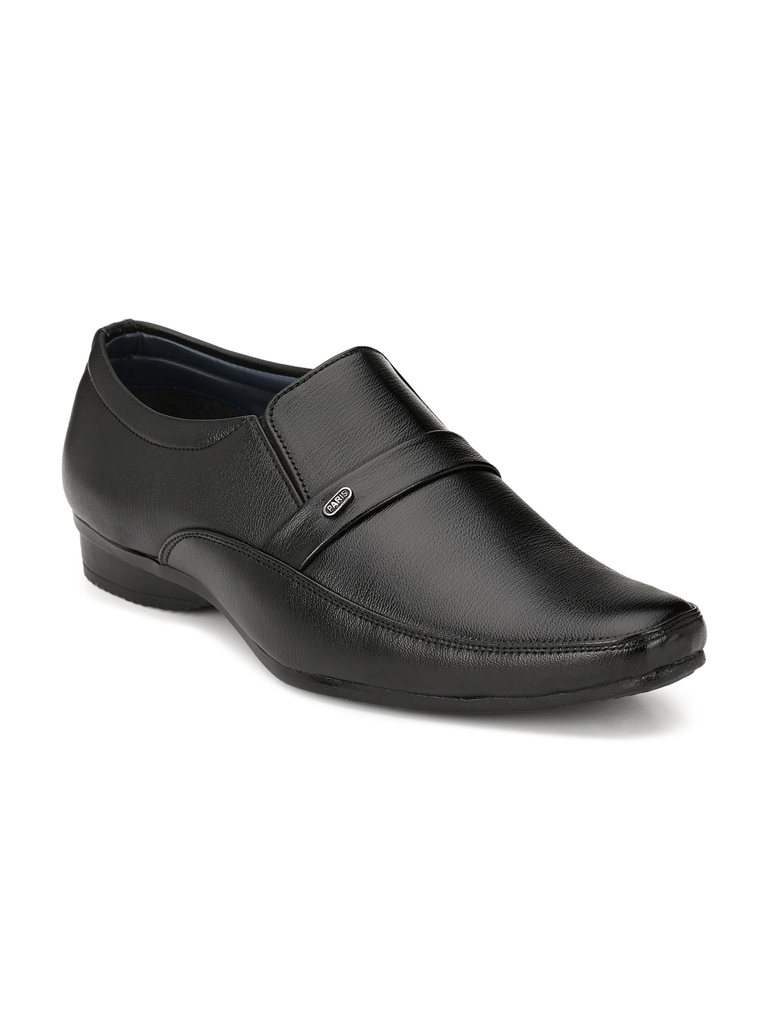 

Ferraiolo Men Black Textured Formal Slip-On Shoes