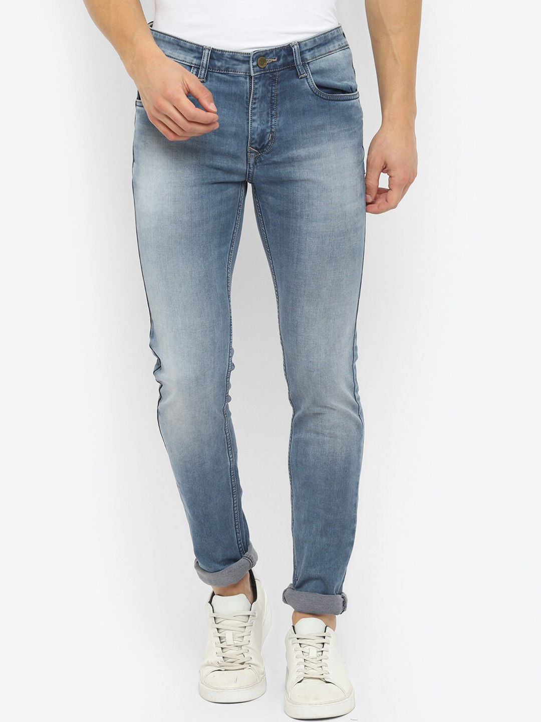 

Turtle Men Blue Tapered Fit Heavy Fade Cotton Jeans