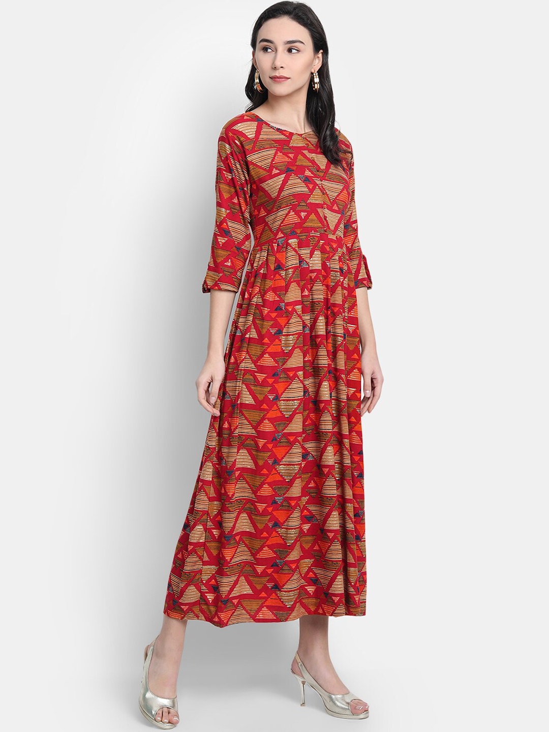 

KALINI Women Red Ethnic Motifs Printed Anarkali Kurta