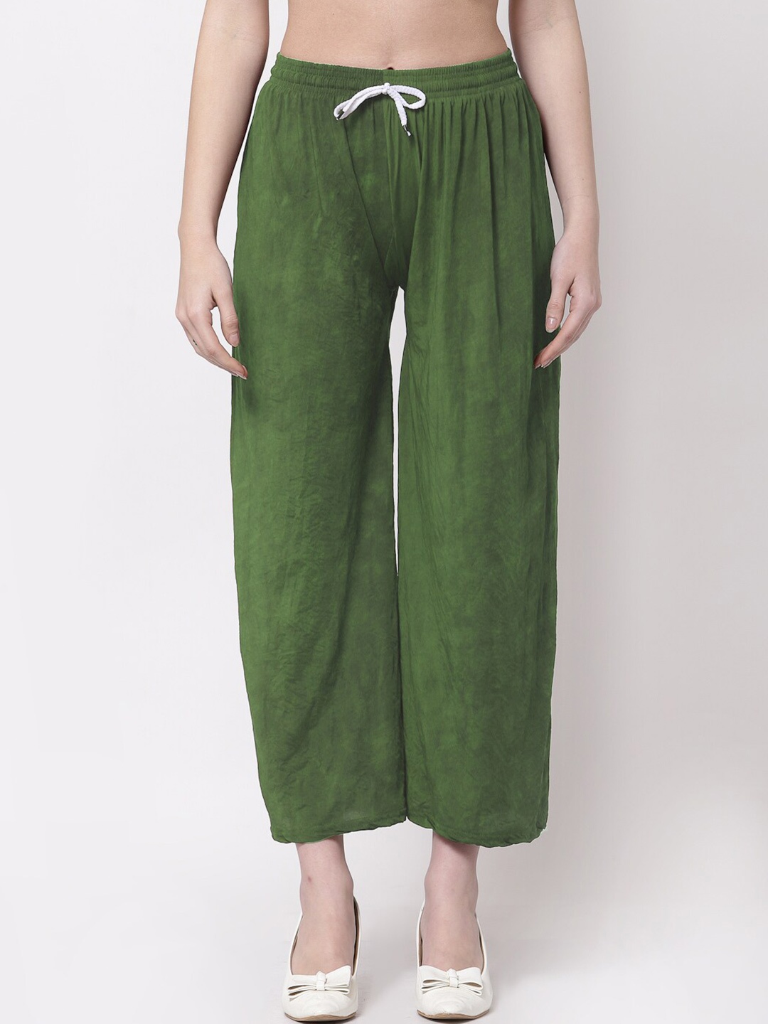

KLOTTHE Women Green Self Design Palazzos