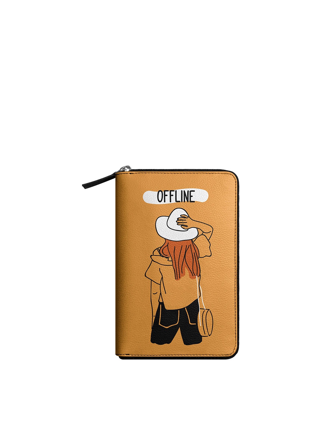 

DailyObjects Unisex Mustard & Black Printed Passport Holder
