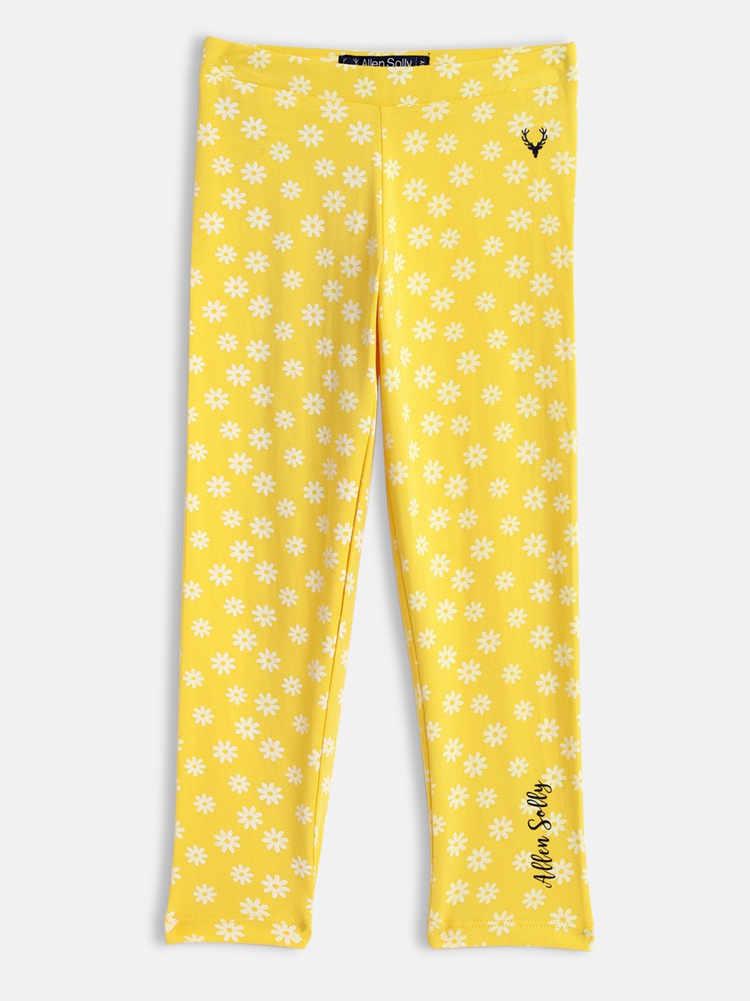 

Allen Solly Junior Girls Yellow & White Floral Printed Leggings
