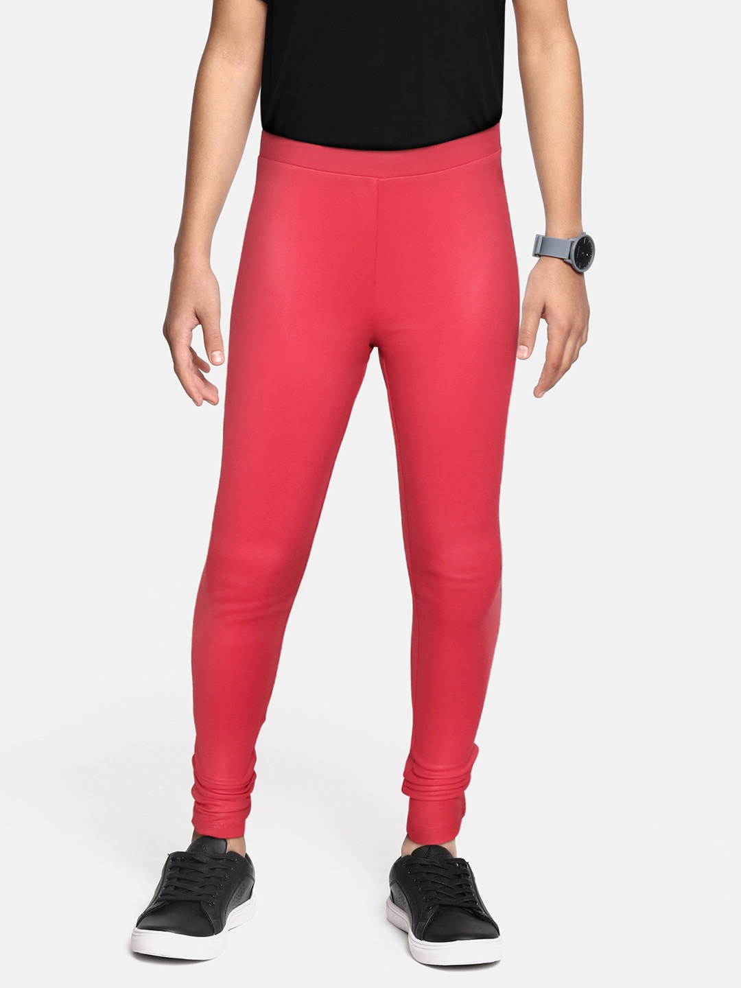 

Allen Solly Junior Girls Red Solid Leggings