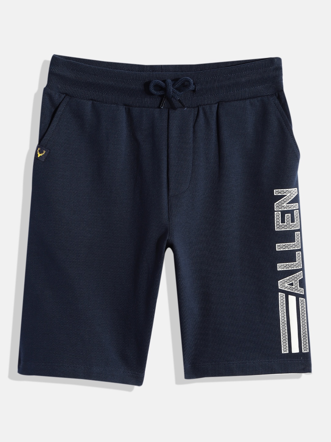 

Allen Solly Junior Boys Navy Blue Typography Pure Cotton Regular Fit Shorts