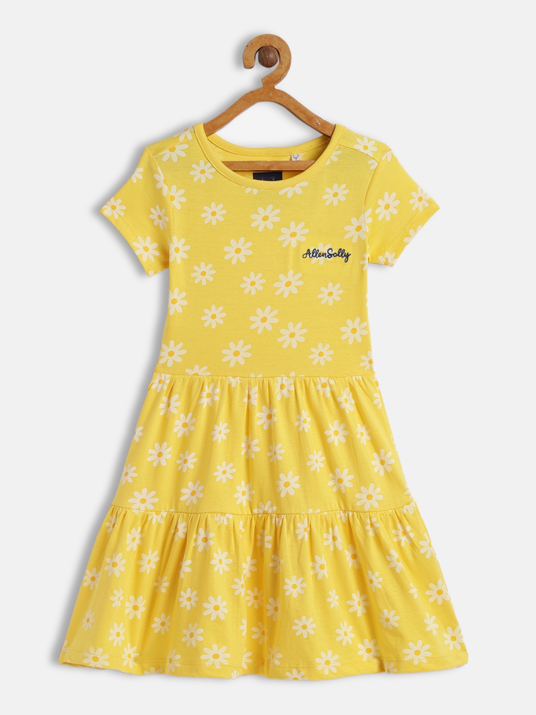 

Allen Solly Junior Yellow & White Floral Pure Cotton A-Line Dress