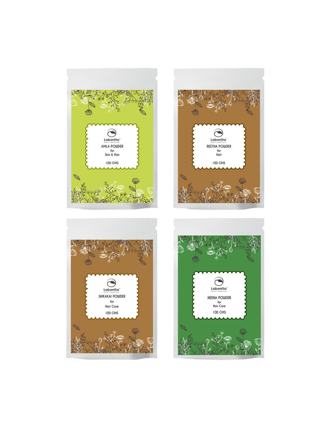 

Labonita Set of Amla-Reetha-Shikakai & Heena Hair Care Powder 100 g each, Yellow