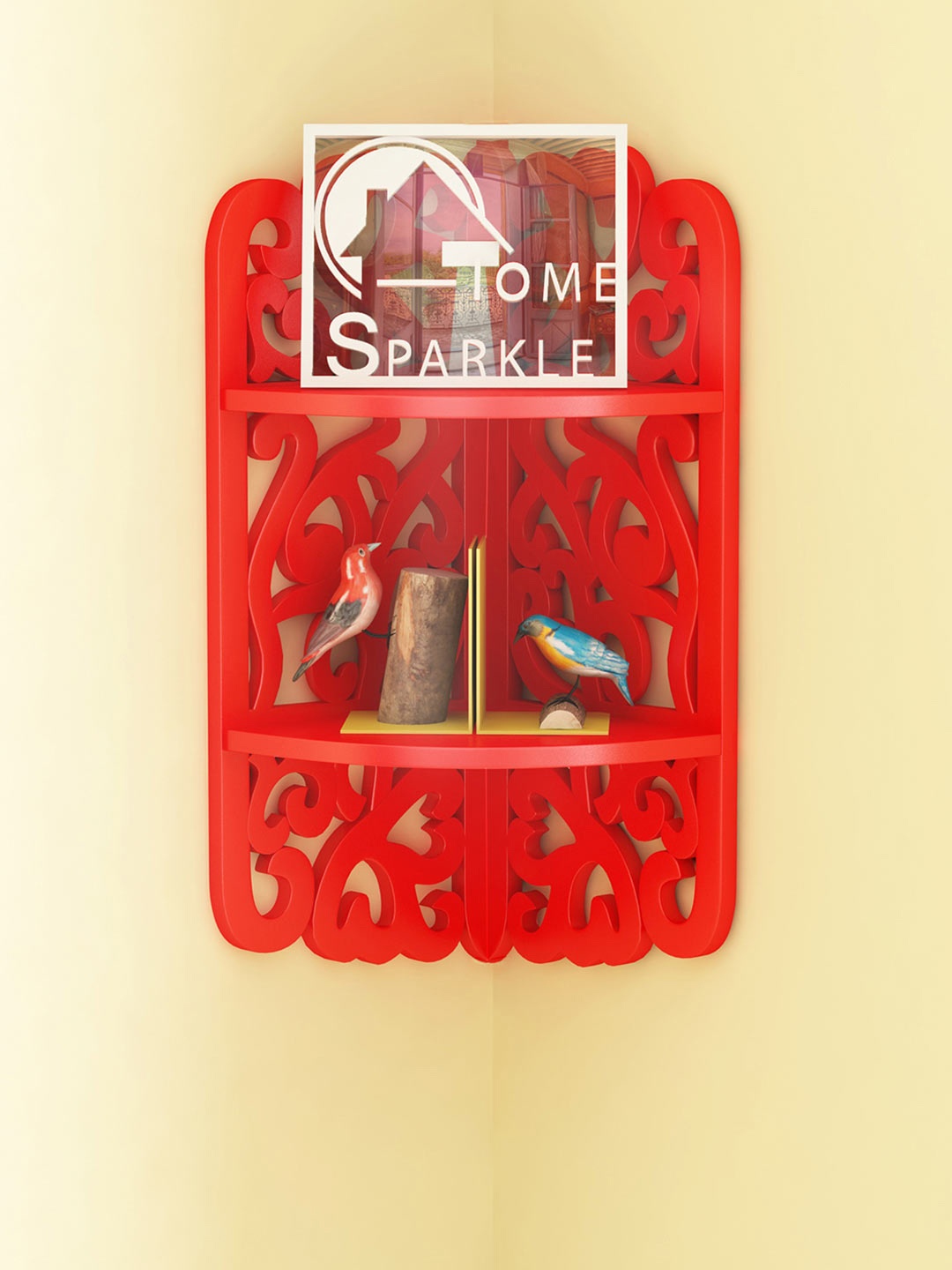 

Home Sparkle Red 2 Tier Corner Wall Shelf