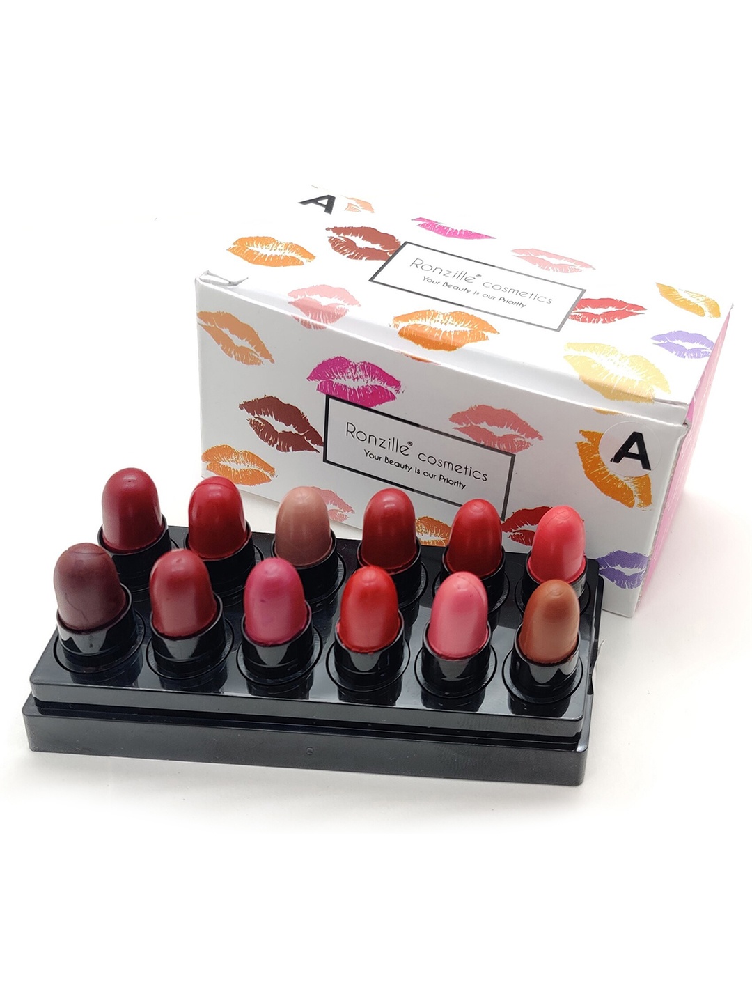 

Ronzille Set of 12 Mini Pocket Bullet Lipstick - Shade A, Multi