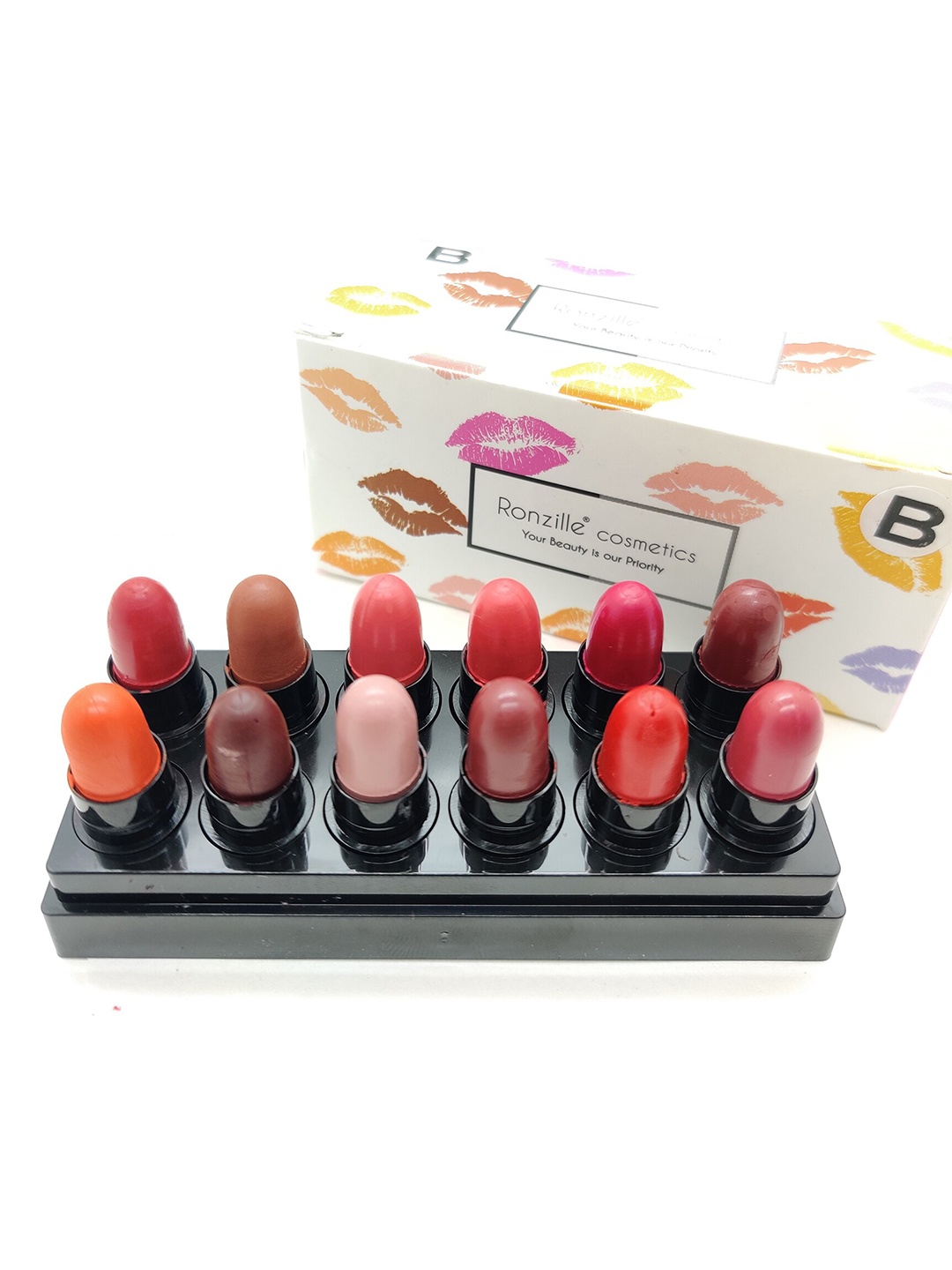 

Ronzille Set of 12 Mini Pocket Bullet Lipstick - Shade B, Multi