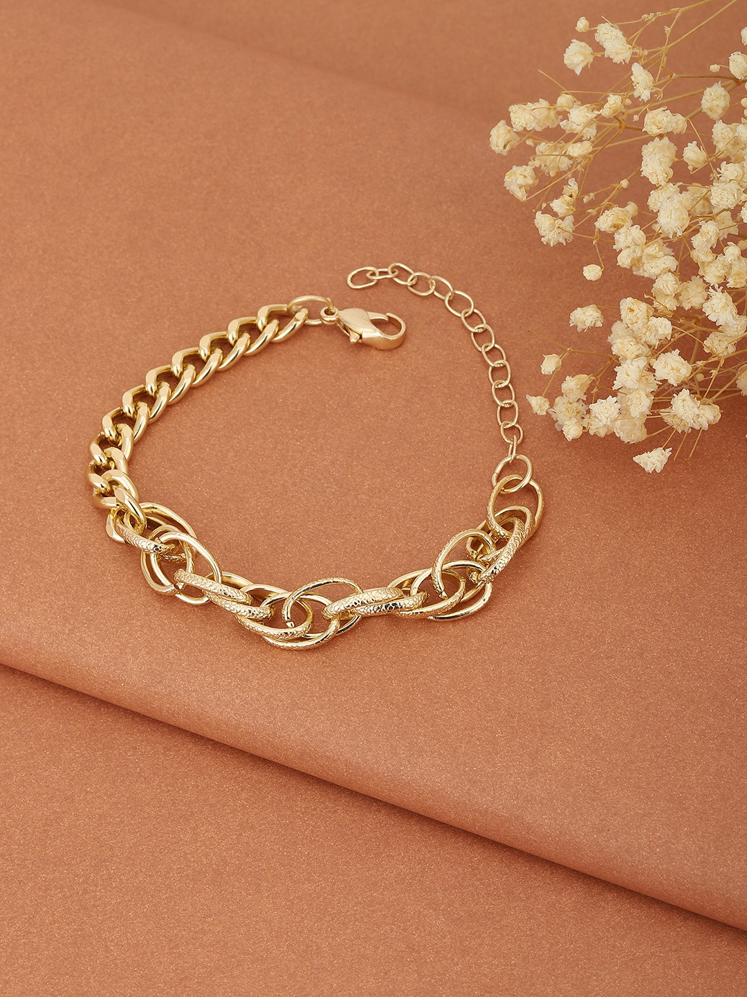 

Carlton London Women Gold-Plated Handcrafted Link Bracelet