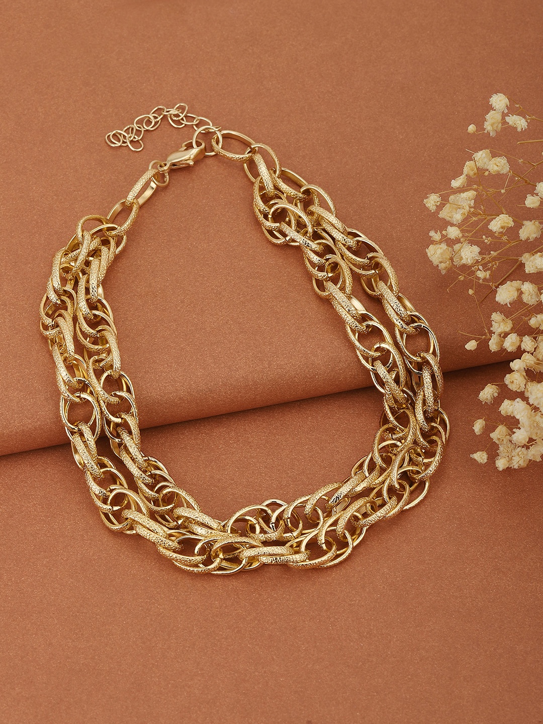 

Carlton London Gold-Plated Link Layered Necklace