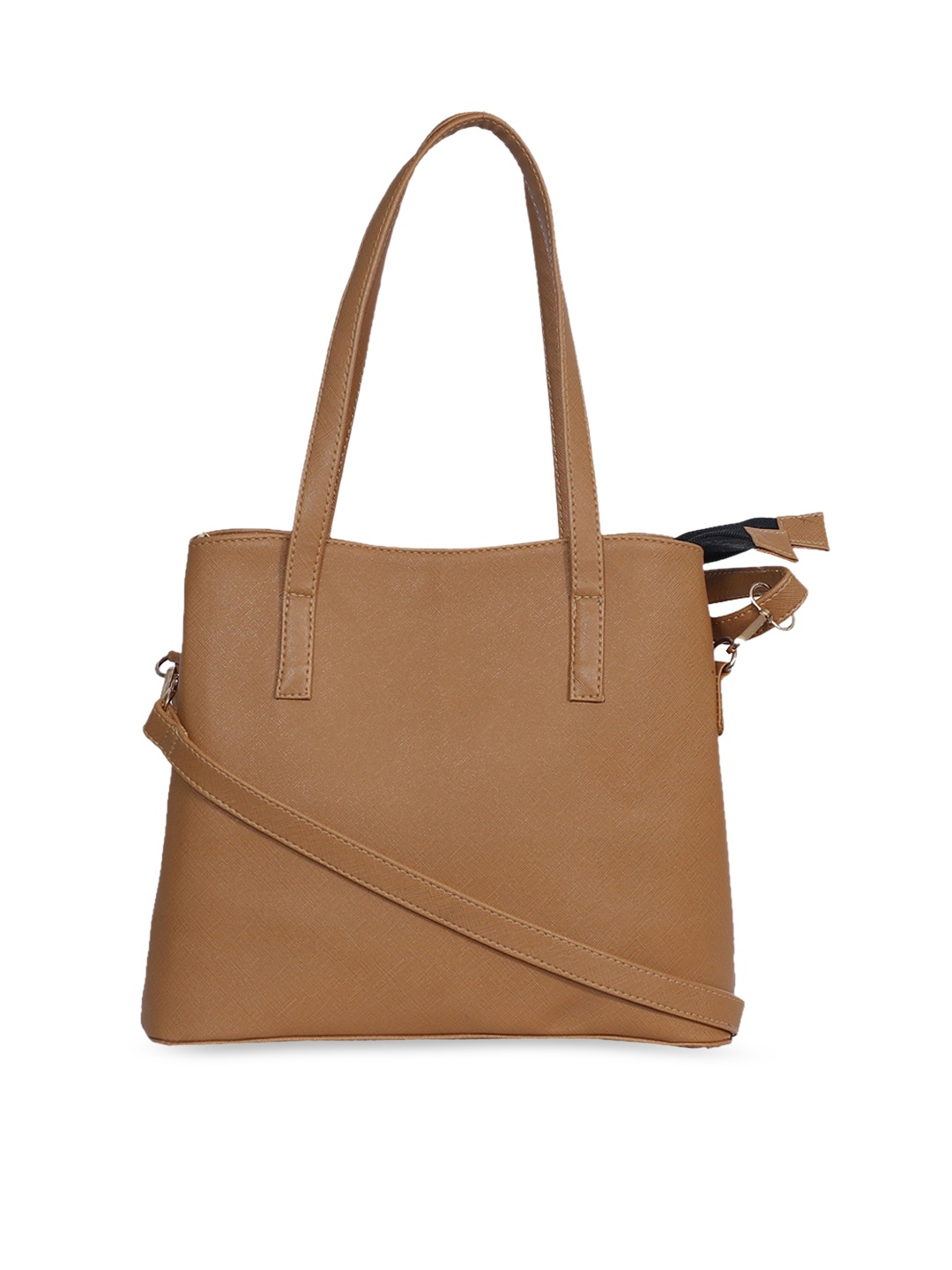 

FABBHUE Tan Structured Tote Bag
